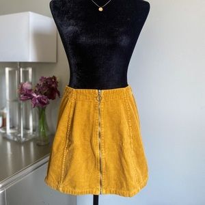 Yellow Corduroy Skirt